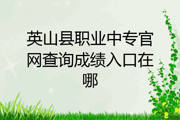英山县职业中专官网查询成绩入口在哪