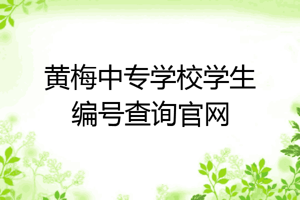 黄梅中专学校学生编号查询官网