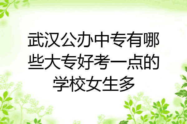 武汉公办中专有哪些大专好考一点的学校女生多