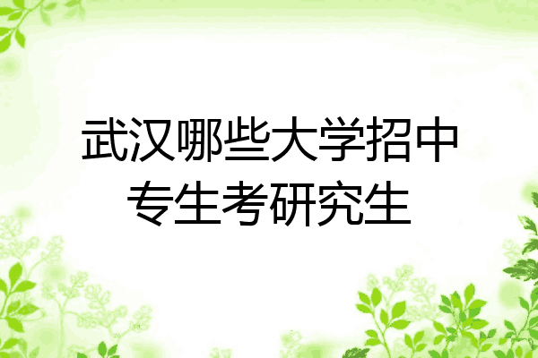 武汉哪些大学招中专生考研究生