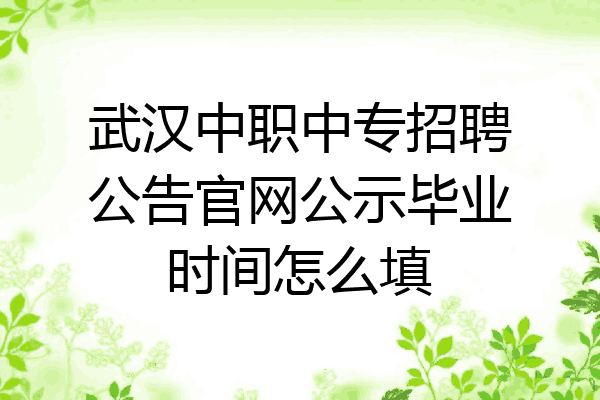 武汉中职中专招聘公告官网公示毕业时间怎么填
