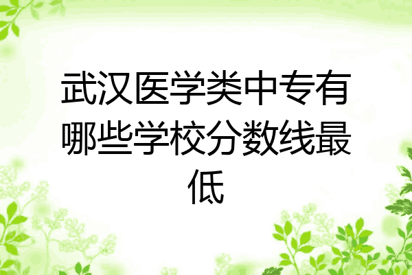 武汉医学类中专有哪些学校分数线最低