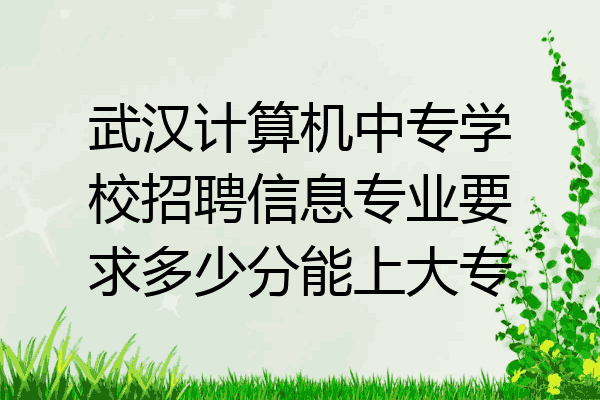 武汉计算机中专学校招聘信息专业要求多少分能上大专