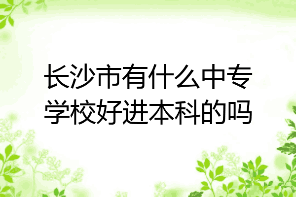 长沙市有什么中专学校好进本科的吗