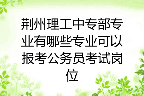 荆州理工中专部专业有哪些专业可以报考公务员考试岗位