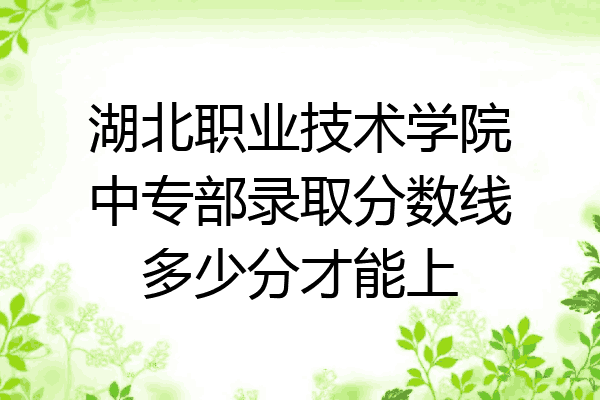 湖北职业技术学院中专部录取分数线多少分才能上