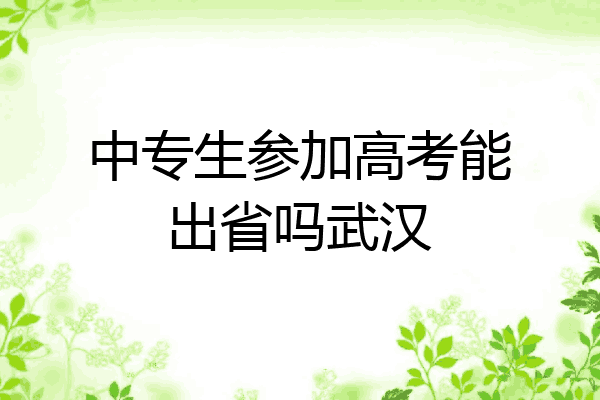 中专生参加高考能出省吗武汉