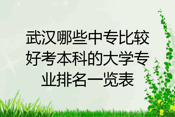 武汉哪些中专比较好考本科的大学专业排名一览表