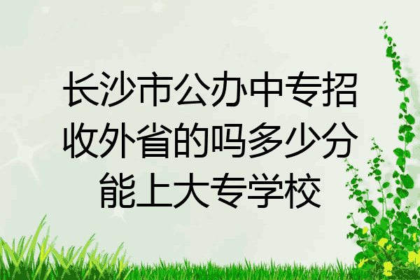 长沙市公办中专招收外省的吗多少分能上大专学校