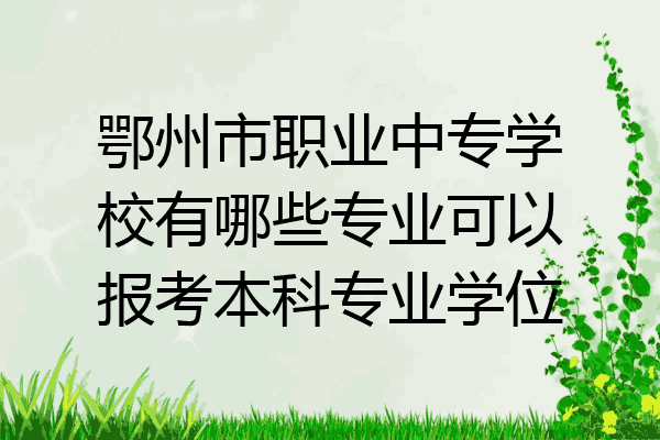 鄂州市职业中专学校有哪些专业可以报考本科专业学位