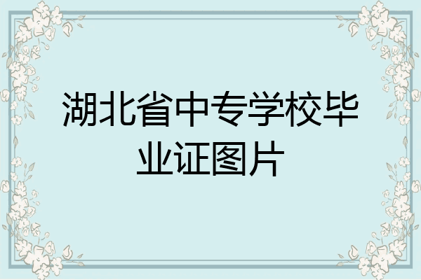 湖北省中专学校毕业证图片