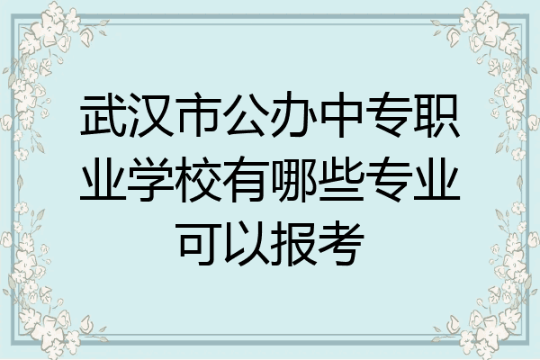 武汉市公办中专职业学校有哪些专业可以报考