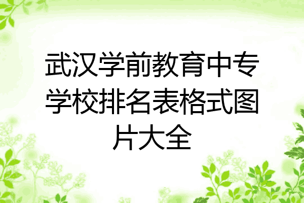武汉学前教育中专学校排名表格式图片大全