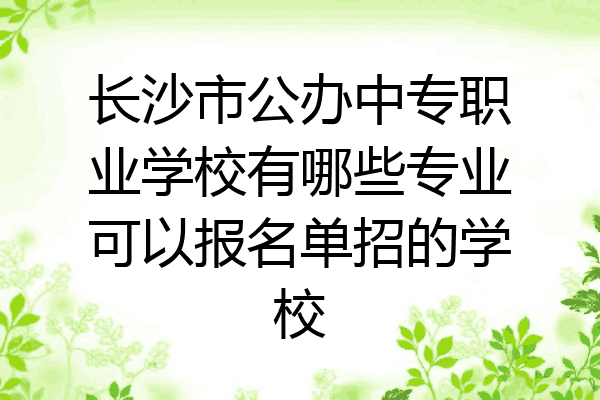 长沙市公办中专职业学校有哪些专业可以报名单招的学校