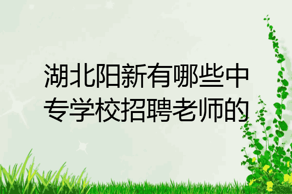 湖北阳新有哪些中专学校招聘老师的