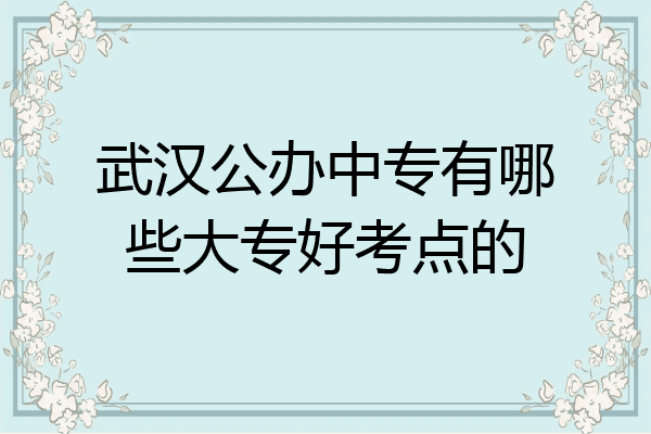 武汉公办中专有哪些大专好考点的
