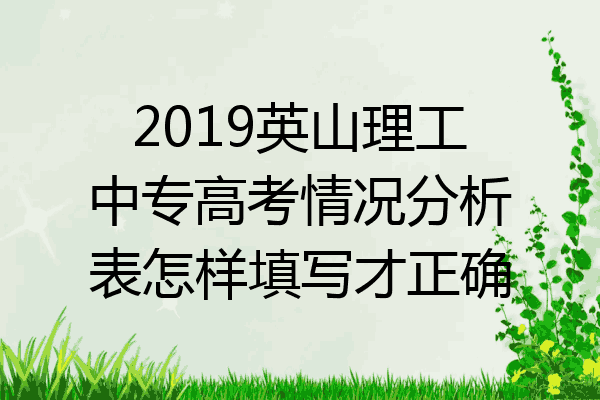2019英山理工中专高考情况分析表怎样填写才正确