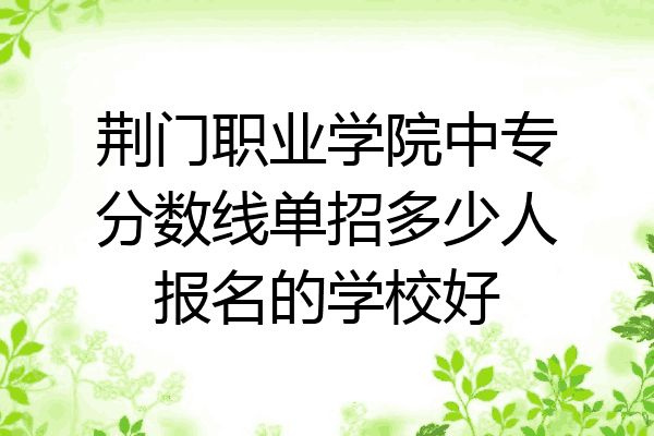 荆门职业学院中专分数线单招多少人报名的学校好
