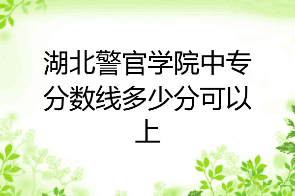 湖北警官学院中专分数线多少分可以上