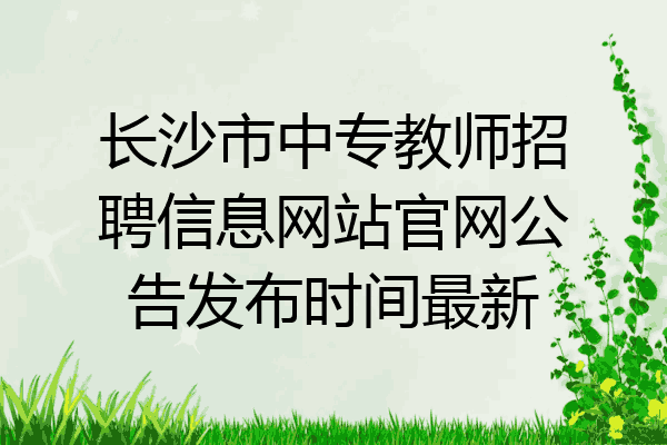 长沙市中专教师招聘信息网站官网公告发布时间最新