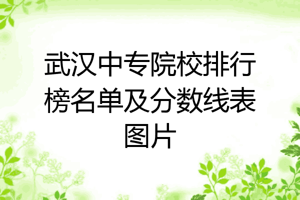 武汉中专院校排行榜名单及分数线表图片