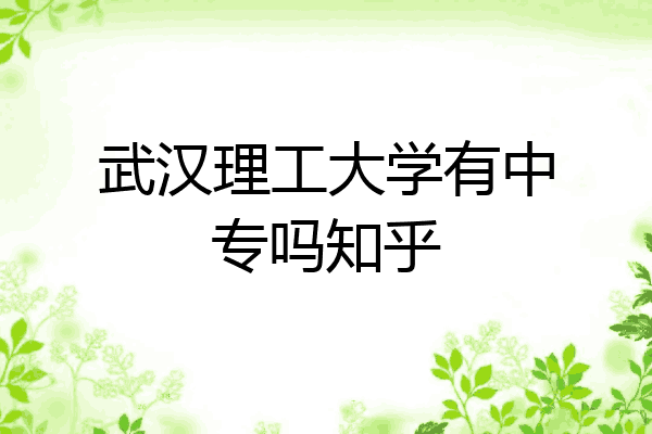 武汉理工大学有中专吗知乎