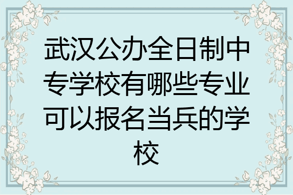 武汉公办全日制中专学校有哪些专业可以报名当兵的学校