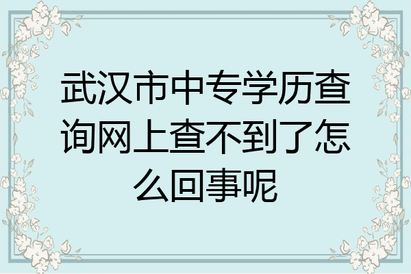 武汉市中专学历查询网上查不到了怎么回事呢