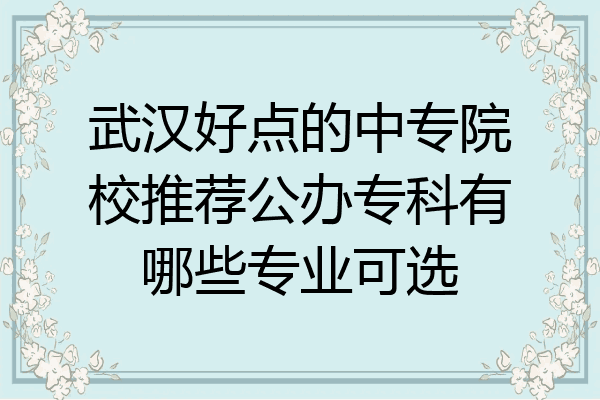 武汉好点的中专院校推荐公办专科有哪些专业可选