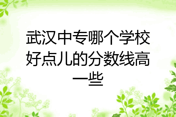 武汉中专哪个学校好点儿的分数线高一些