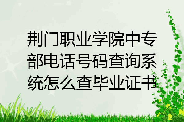 荆门职业学院中专部电话号码查询系统怎么查毕业证书