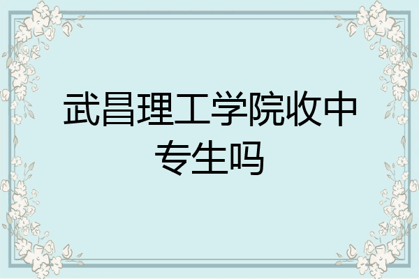 武昌理工学院收中专生吗