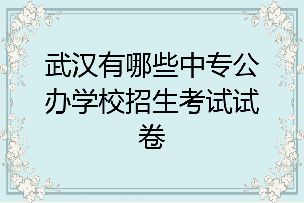 武汉有哪些中专公办学校招生考试试卷