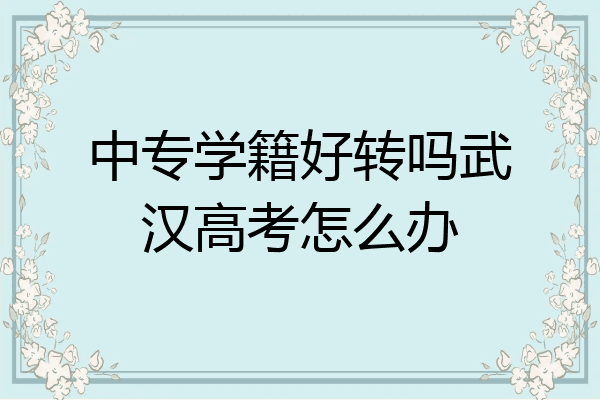 中专学籍好转吗武汉高考怎么办