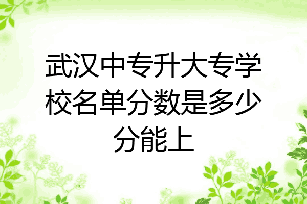 武汉中专升大专学校名单分数是多少分能上
