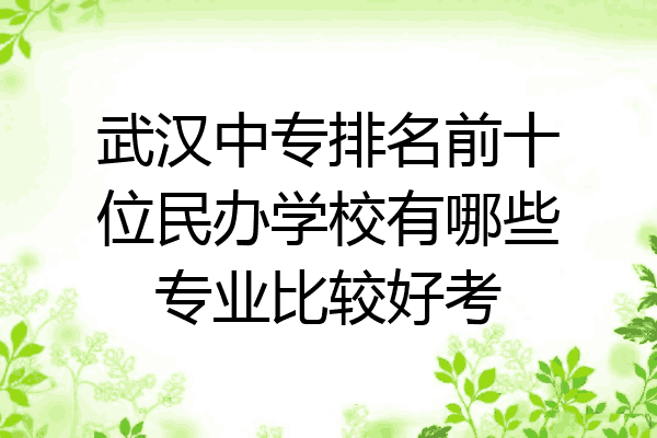 武汉中专排名前十位民办学校有哪些专业比较好考