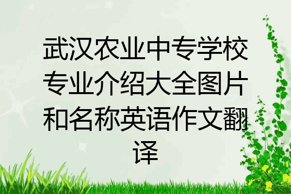 武汉农业中专学校专业介绍大全图片和名称英语作文翻译