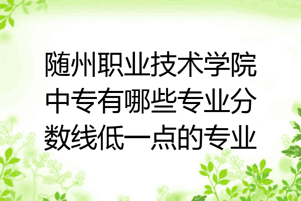 随州职业技术学院中专有哪些专业分数线低一点的专业