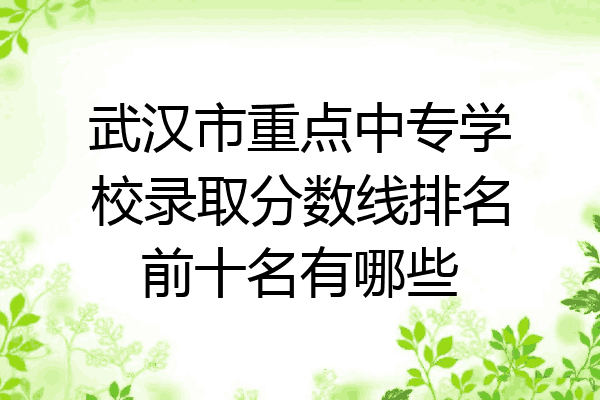 武汉市重点中专学校录取分数线排名前十名有哪些