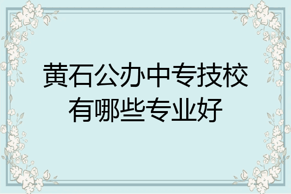 黄石公办中专技校有哪些专业好