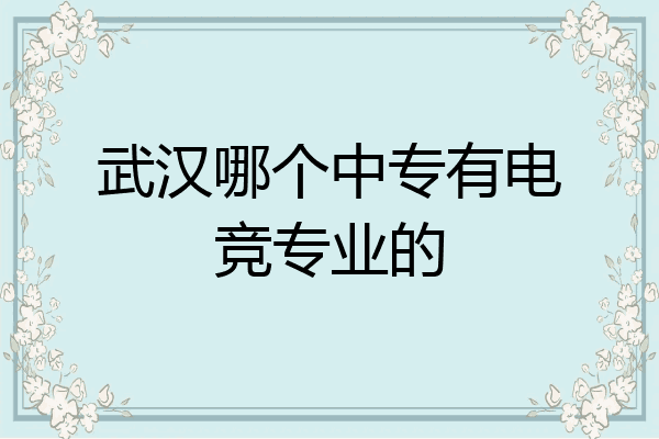 武汉哪个中专有电竞专业的