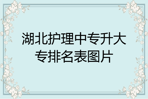湖北护理中专升大专排名表图片
