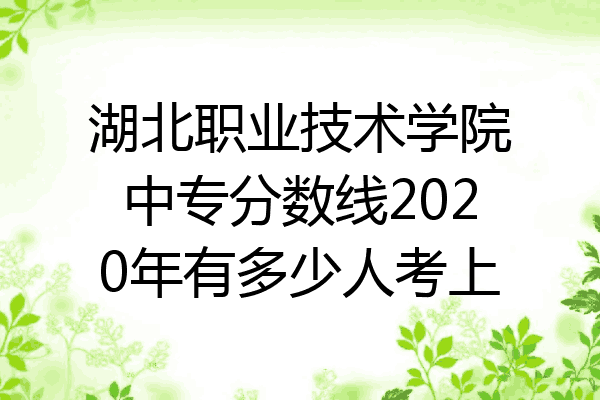 湖北职业技术学院中专分数线2020年有多少人考上