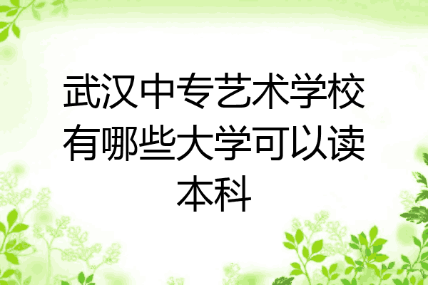 武汉中专艺术学校有哪些大学可以读本科