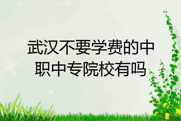 武汉不要学费的中职中专院校有吗