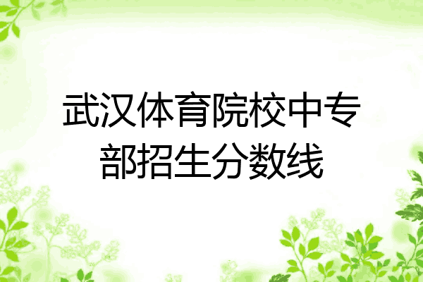武汉体育院校中专部招生分数线