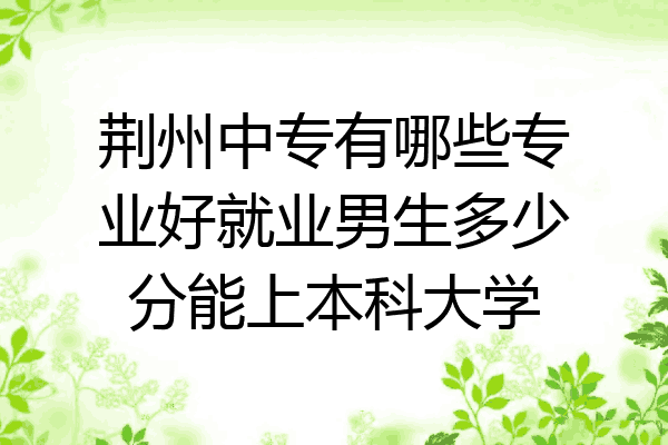 荆州中专有哪些专业好就业男生多少分能上本科大学