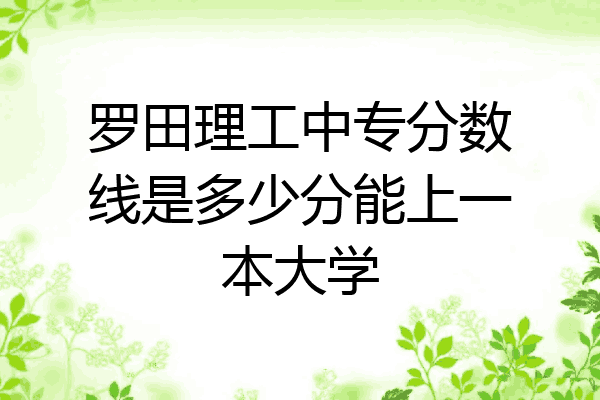 罗田理工中专分数线是多少分能上一本大学