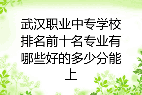 武汉职业中专学校排名前十名专业有哪些好的多少分能上