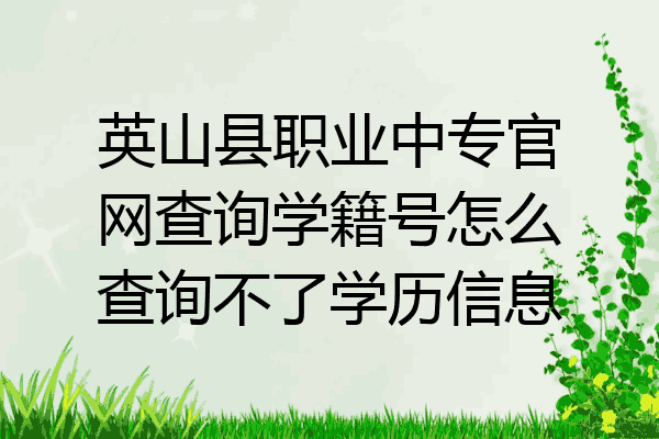 英山县职业中专官网查询学籍号怎么查询不了学历信息